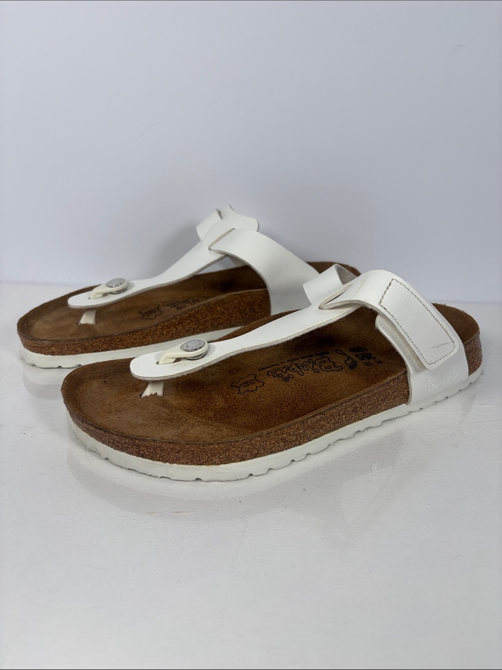 Birki’s by Birkenstock White Leather Thong Sandals EU 41 US Women’s 10